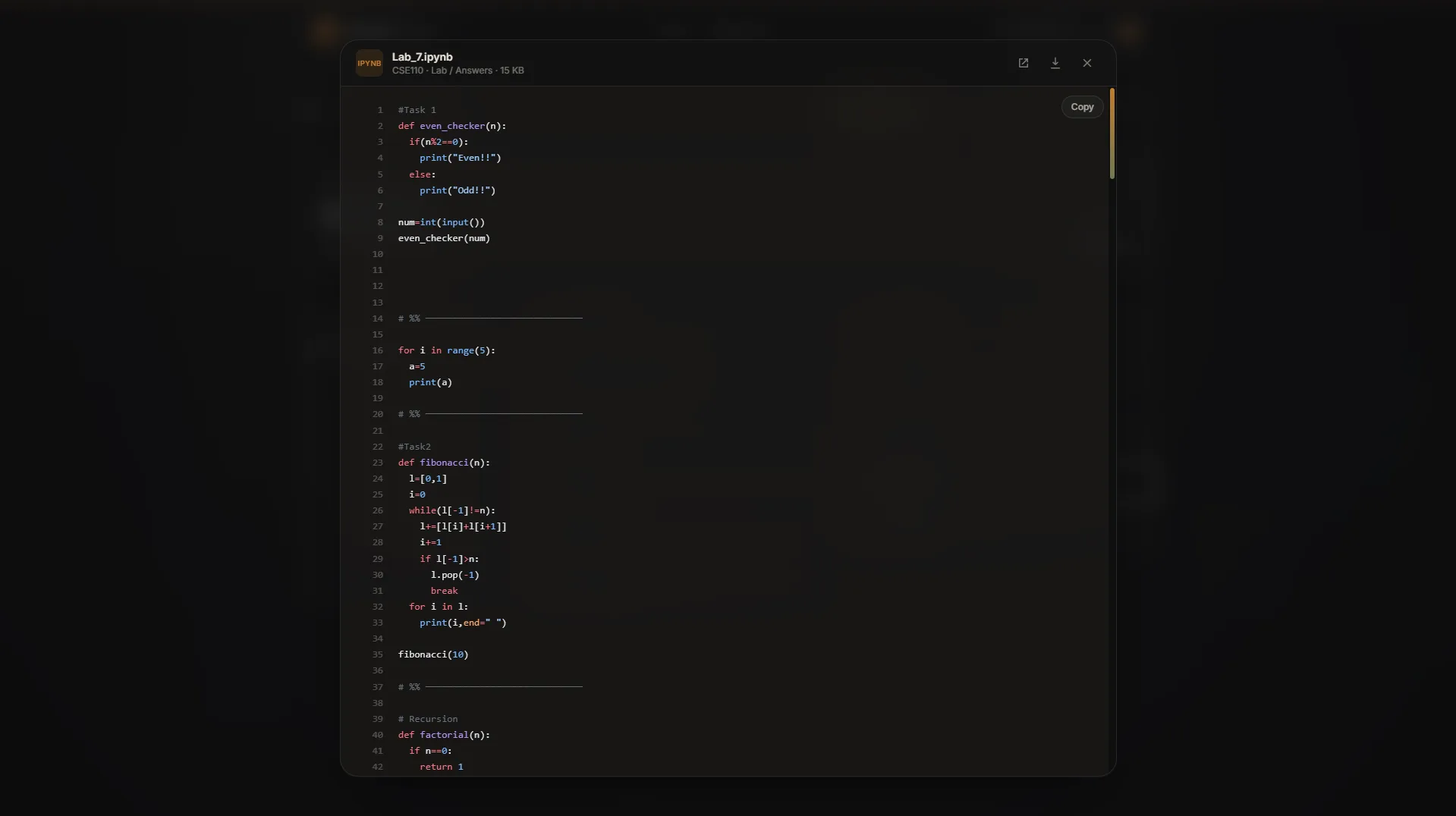 Browsing resources by course code