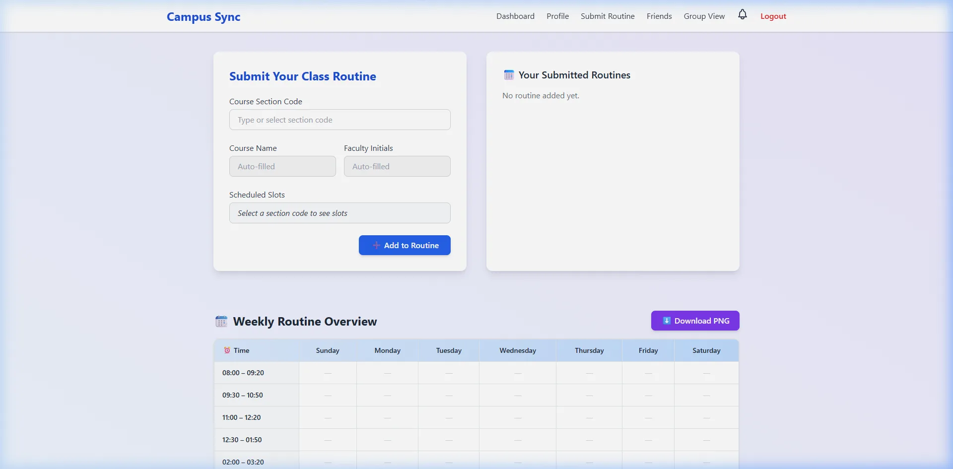 The CampusSync routine and collaboration interface